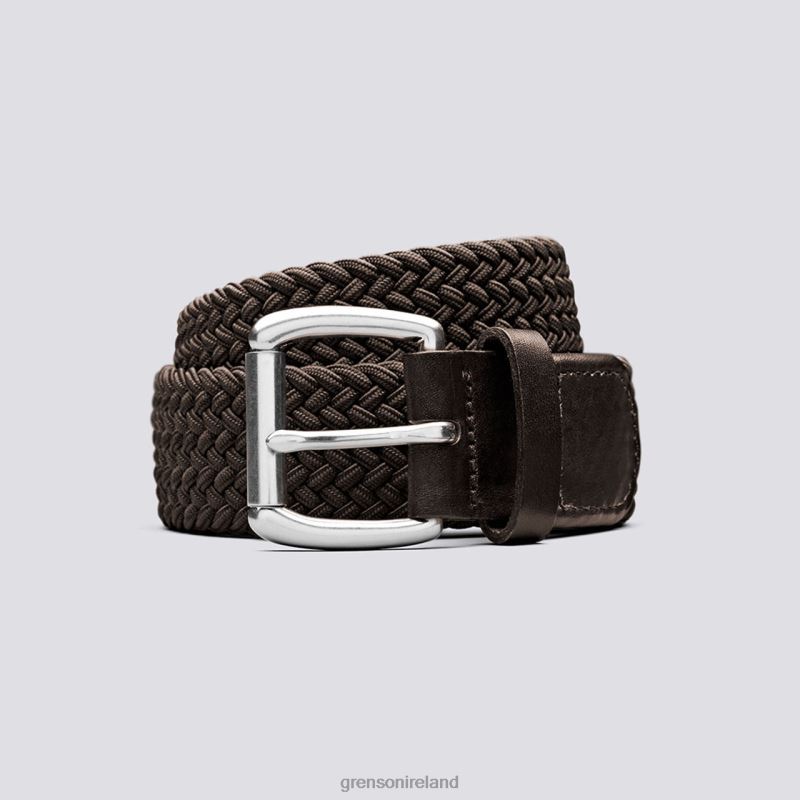 WOVEN BELT Unisex Grenson TLJJ8521 Dark Brown Accessories