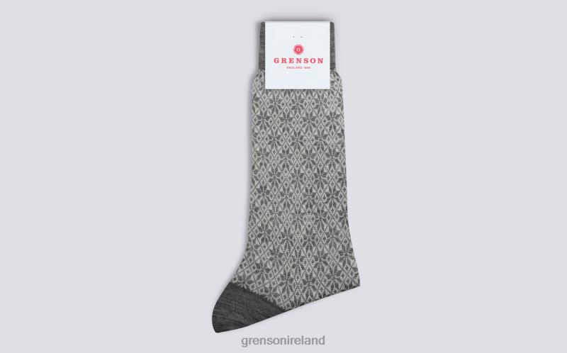 FAIRISLE SNOWFLAKE SOCK Women Grenson TLJJ8470 Grey Accessories