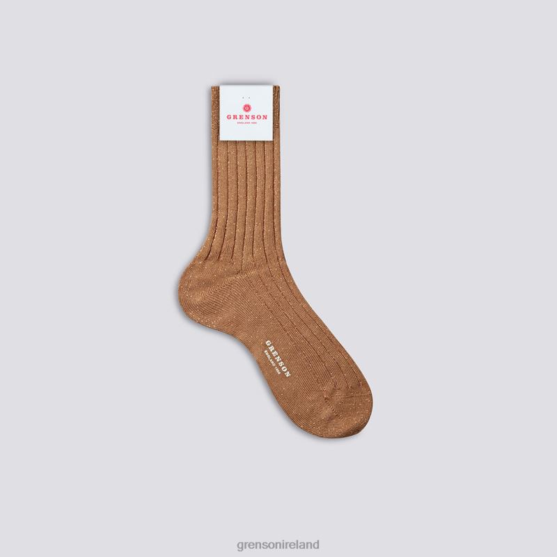 GLITTER RIB SOCK Women Grenson TLJJ8471 Honey Accessories