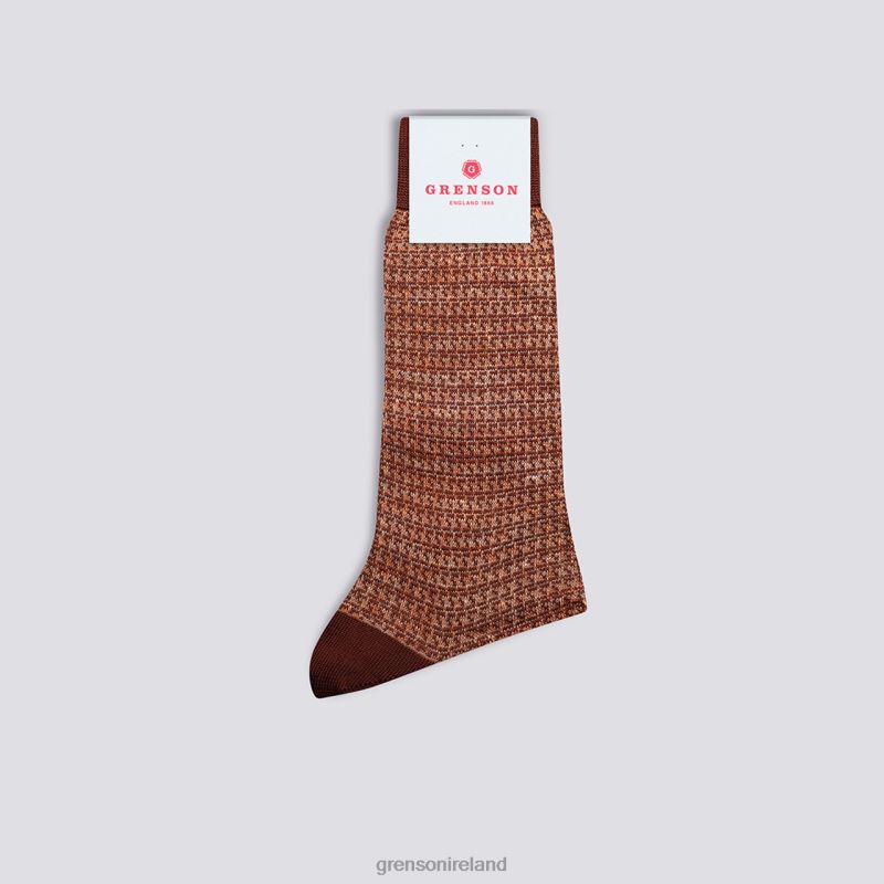 MINI BLOCK CHAIN SOCK Men Grenson TLJJ8491 Rust Accessories