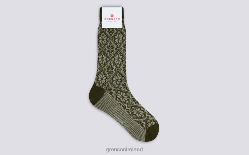 NORDIC SOCK Men Grenson TLJJ8454 Khaki Accessories