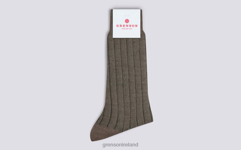 PLAIN RIB SOCK Men Grenson TLJJ8455 Beige Accessories