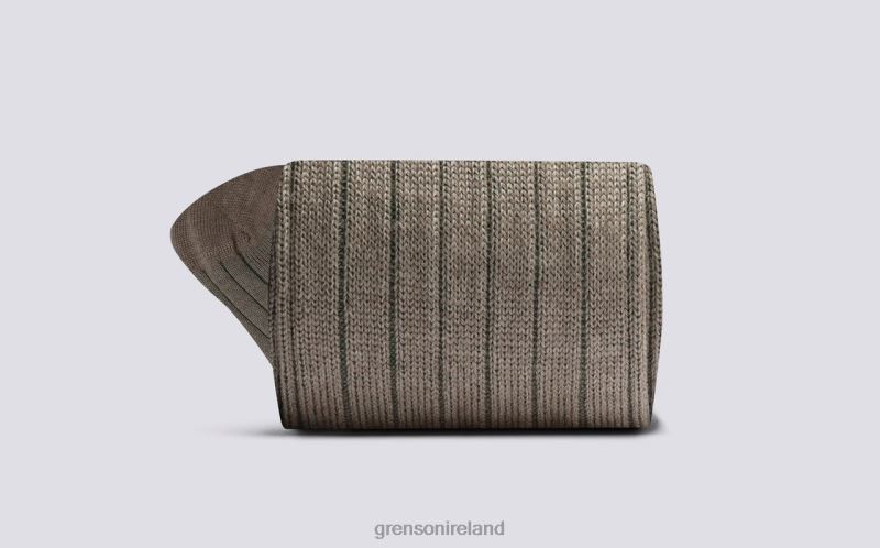 PLAIN RIB SOCK Men Grenson TLJJ8455 Beige Accessories