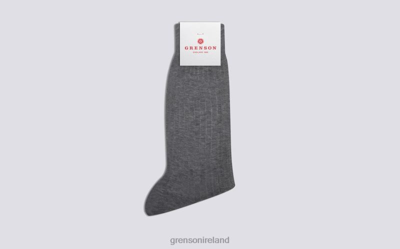 PLAIN RIB SOCK Men Grenson TLJJ8457 Grey Accessories
