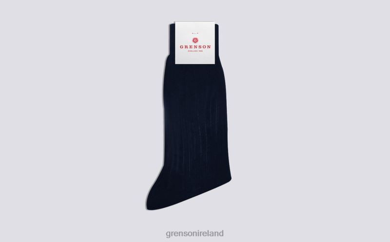 PLAIN RIB SOCK Men Grenson TLJJ8458 Navy Accessories