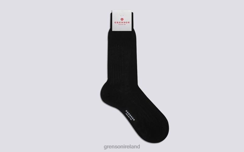 PLAIN RIB SOCK Men Grenson TLJJ8460 Black Accessories