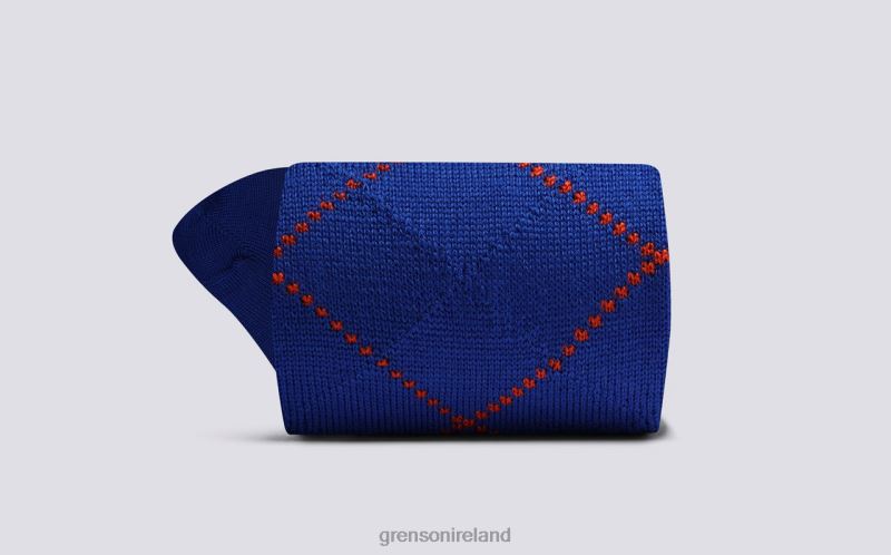 SIMPLE ARGYLE SOCK Men Grenson TLJJ8462 Blue Accessories
