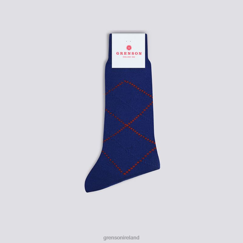SIMPLE ARGYLE SOCK Men Grenson TLJJ8462 Blue Accessories
