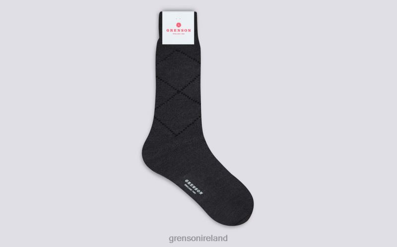 SIMPLE ARGYLE SOCK Men Grenson TLJJ8464 Grey Accessories