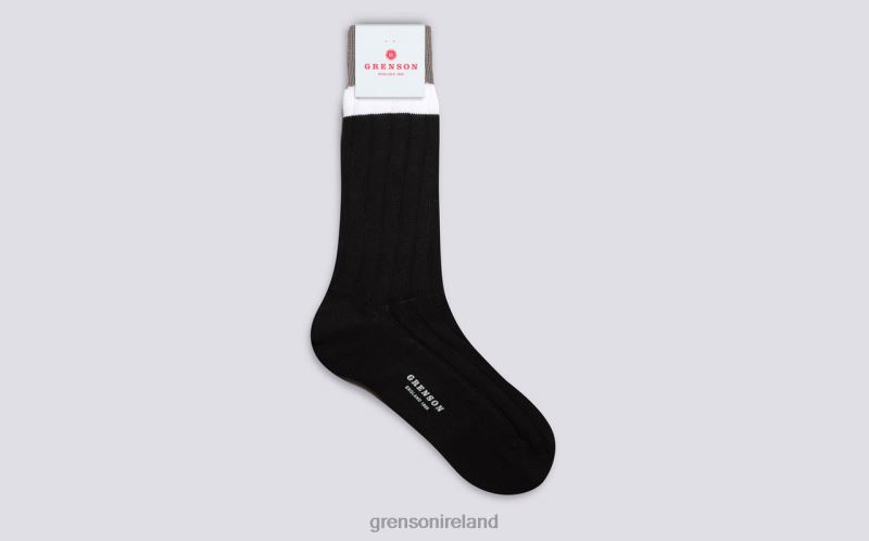 TOP STRIPE SOCK Men Grenson TLJJ8483 Black Accessories