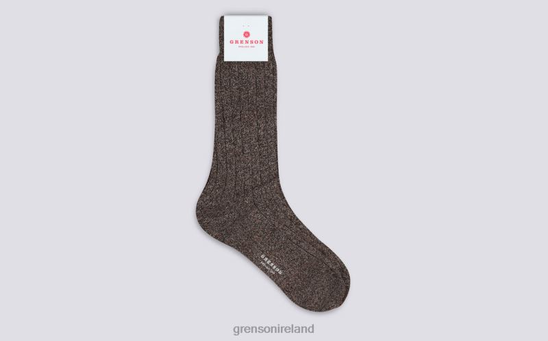 TV FUZZ SOCK Men Grenson TLJJ8466 Brown Accessories