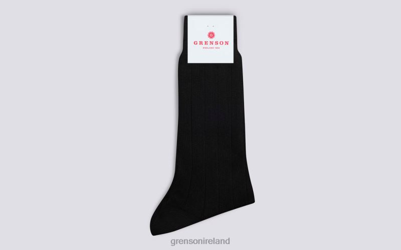 WIDE RIB SOCK Men Grenson TLJJ8495 Black Accessories