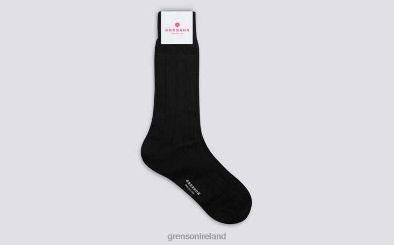 WIDE RIB SOCK Men Grenson TLJJ8495 Black Accessories