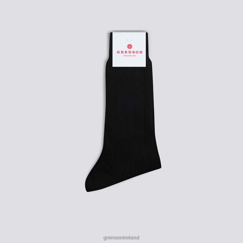 WIDE RIB SOCK Men Grenson TLJJ8495 Black Accessories