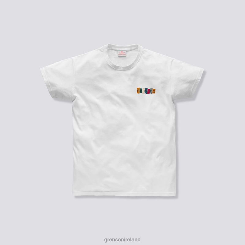 MULTI BLOCK T-SHIRT Unisex Grenson TLJJ8528 White Clothes