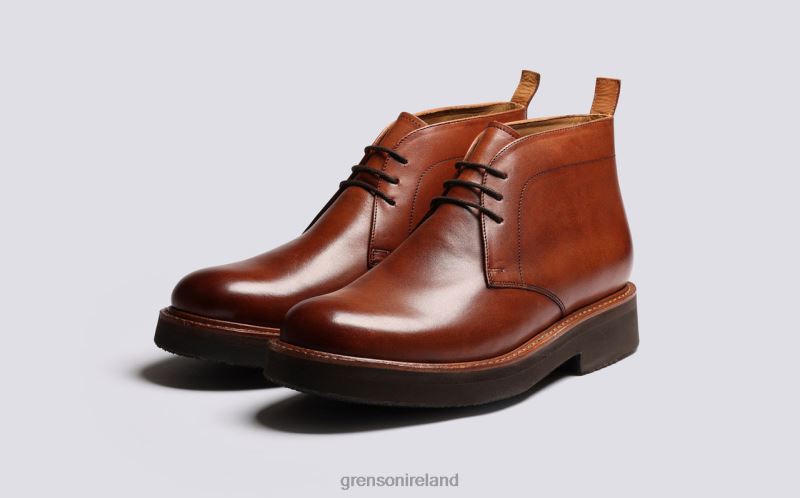 CLEMENT Men Grenson TLJJ821 Tan Handpainted Boots