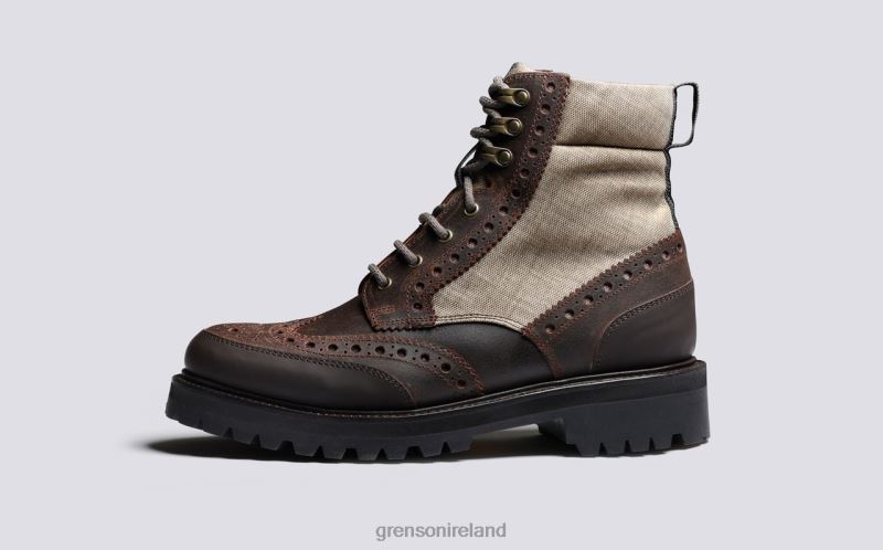 FRED TECH Men Grenson TLJJ829 Brown Boots