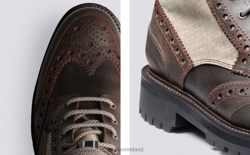 FRED TECH Men Grenson TLJJ829 Brown Boots