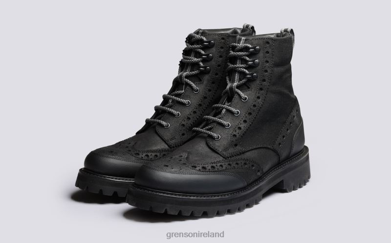 FRED TECH Men Grenson TLJJ89 Black Boots