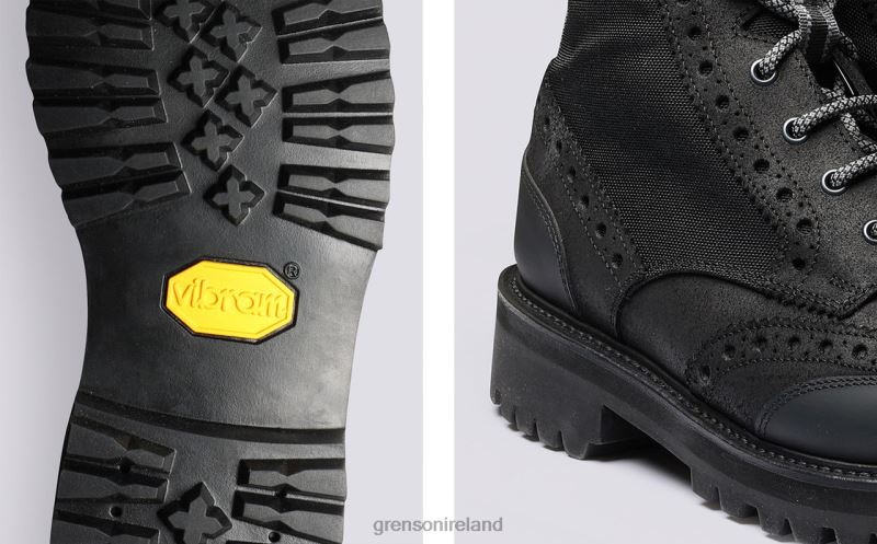 FRED TECH Men Grenson TLJJ89 Black Boots