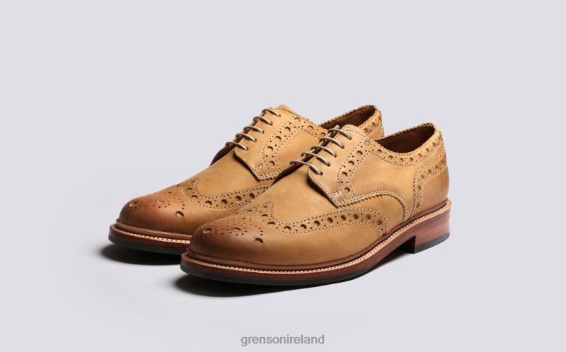 ARCHIE Men Grenson TLJJ8110 Ginger Burnished Brogues Shoes