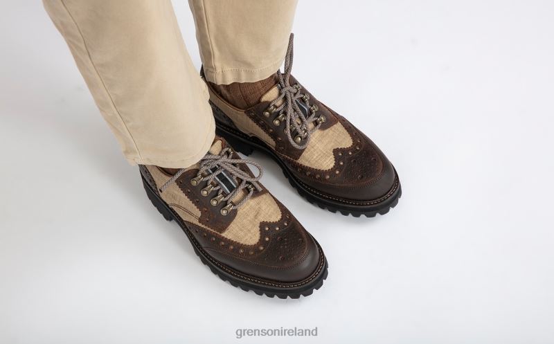 ARCHIE TECH Men Grenson TLJJ8107 Beige Brogues Shoes