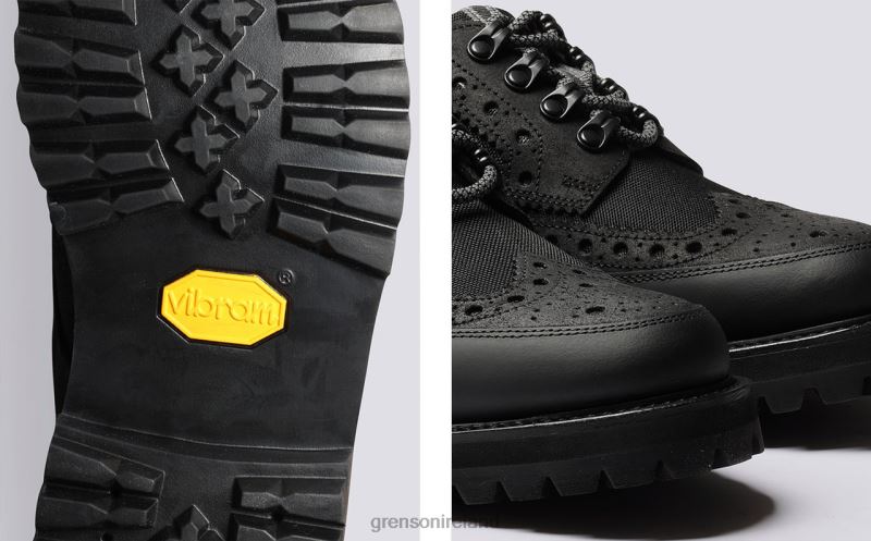 ARCHIE TECH Men Grenson TLJJ8108 Black Brogues Shoes