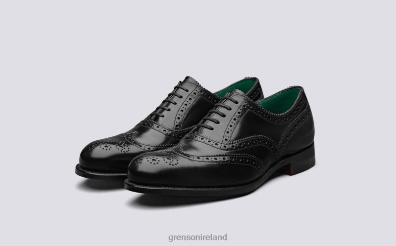 HARROW Men Grenson TLJJ8125 Black/Jade Brogues Shoes