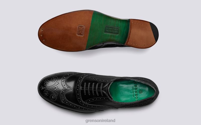 HARROW Men Grenson TLJJ8125 Black/Jade Brogues Shoes