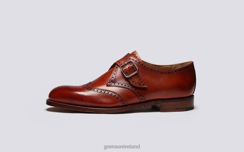 SHREWSBURY Men Grenson TLJJ8124 Cognac Brogues Shoes