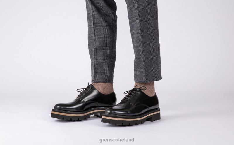 CURT Men Grenson TLJJ8160 Black Derby Shoes