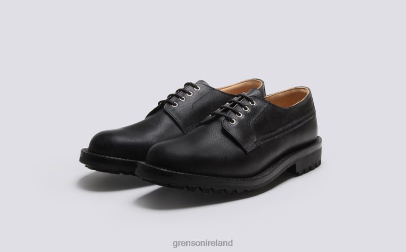 VICTOR Men Grenson TLJJ8157 Black Derby Shoes