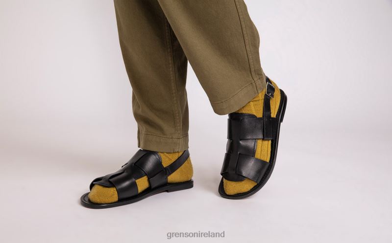 WILEY 3 Men Grenson TLJJ8228 Black Sandals