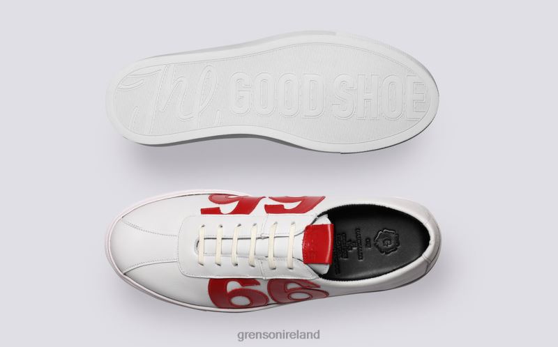 M.I.E. '66' Men Grenson TLJJ8168 White/Red Sneakers