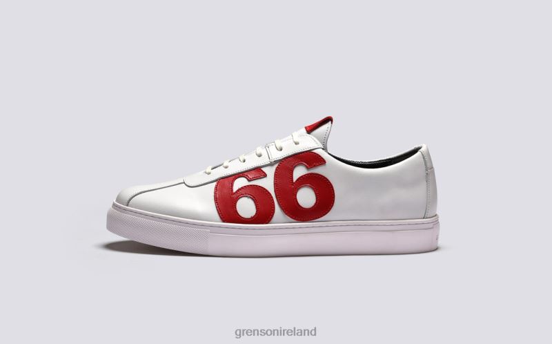 M.I.E. '66' Men Grenson TLJJ8168 White/Red Sneakers