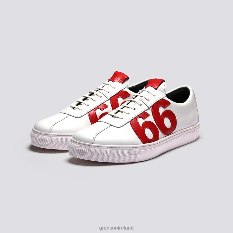 M.I.E. '66' Men Grenson TLJJ8168 White/Red Sneakers