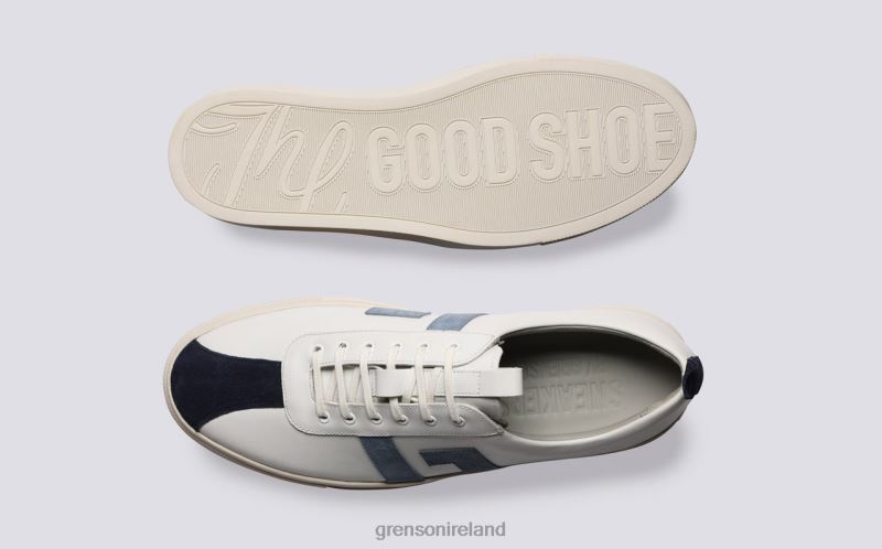 SNEAKER 67 Men Grenson TLJJ8197 White/Blue Sneakers