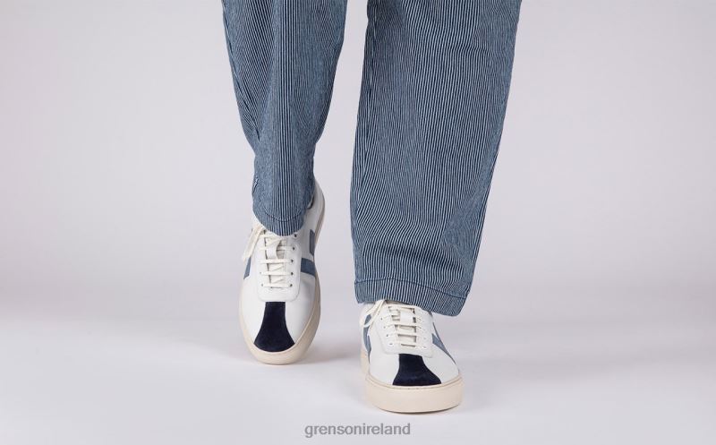 SNEAKER 67 Men Grenson TLJJ8197 White/Blue Sneakers