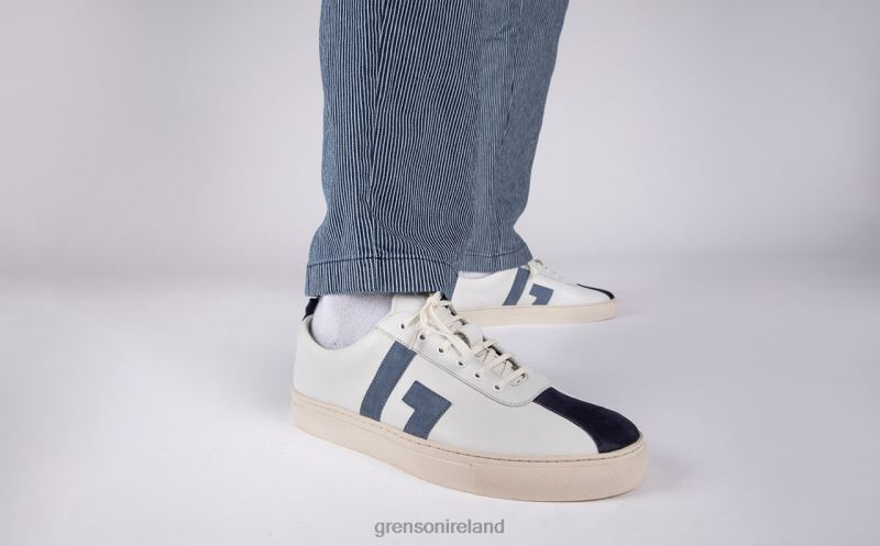 SNEAKER 67 Men Grenson TLJJ8197 White/Blue Sneakers