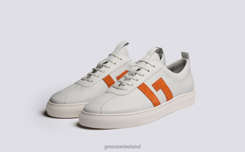 SNEAKER 67 Men Grenson TLJJ8198 White/Orange Sneakers