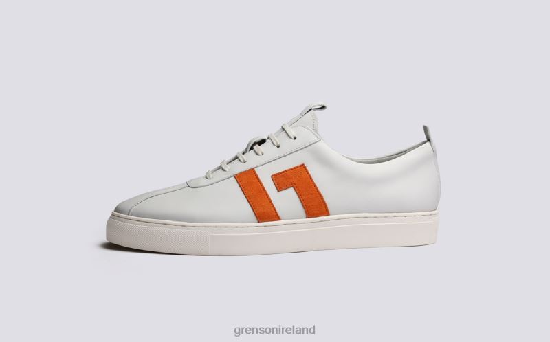 SNEAKER 67 Men Grenson TLJJ8198 White/Orange Sneakers