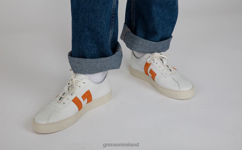 SNEAKER 67 Men Grenson TLJJ8198 White/Orange Sneakers