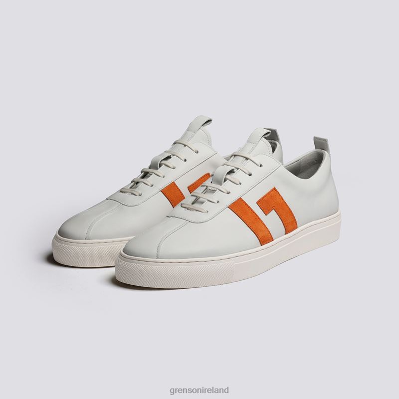 SNEAKER 67 Men Grenson TLJJ8198 White/Orange Sneakers