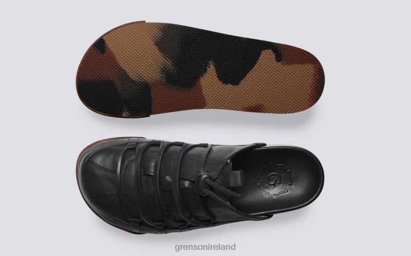 SNEAKER 75 Men Grenson TLJJ8203 Black Burnished Sneakers