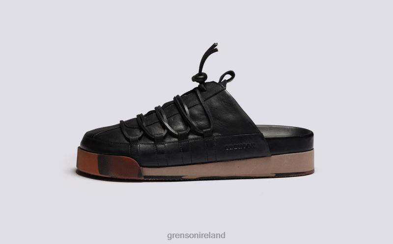 SNEAKER 75 Men Grenson TLJJ8203 Black Burnished Sneakers