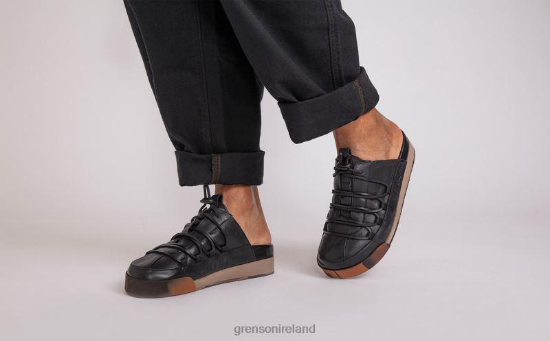 SNEAKER 75 Men Grenson TLJJ8203 Black Burnished Sneakers
