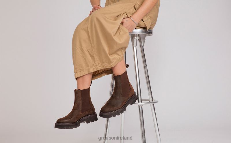 MILLY Women Grenson TLJJ8296 Brown Boots