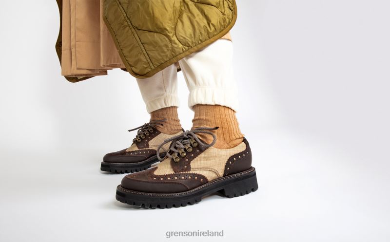 AVA TECH Women Grenson TLJJ8330 Beige Brogues Shoes