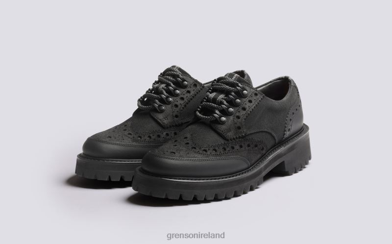 AVA TECH Women Grenson TLJJ8332 Black Brogues Shoes