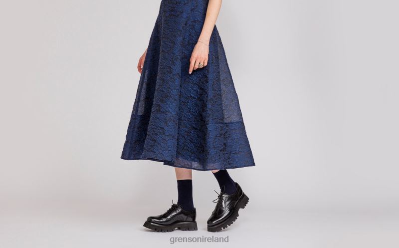 ROSE Women Grenson TLJJ8334 Black Brogues Shoes